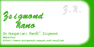 zsigmond mano business card